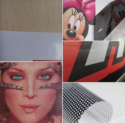 Different transmittance perforated one way vision vinyl sticker for solvent/eco-solvent printing