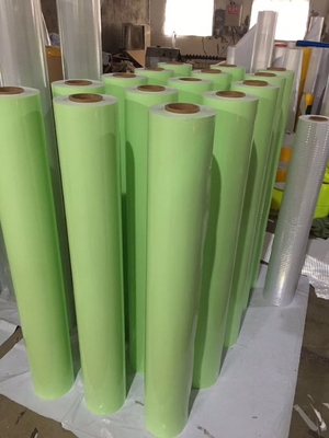 Photoluminescent Vinyl Self-Adhesive Roll / Glow In The Dark 2-12 Hours PVC Luminous Film Autoglow For Exit Sign Road Safe