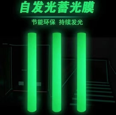 Photoluminescent Vinyl Self-Adhesive Roll/Glow in The Dark 2-12 Hours PVC Luminous Film autoglow for Exit Sign Road Safe