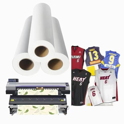98% Heat Transfer Rate Dye Sublimation Paper Roll 40g/50g/60g/80g/100GSM With 44''/60''/64'' For Textile Printing