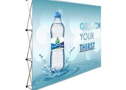 Wall Display Frame Booth Backdrop Jumbo Stage Fabric Media Printed Back Color Drop Up Waterfall Retrac