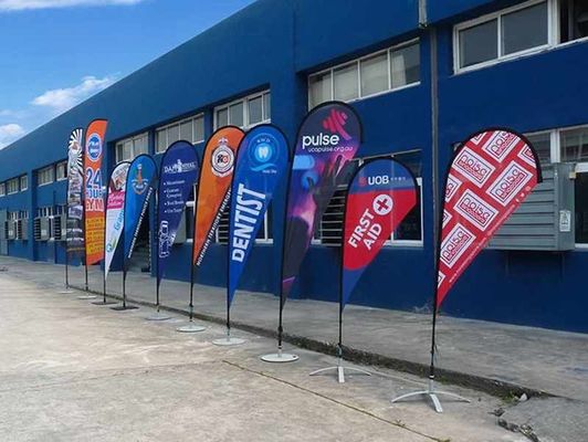 White Polyester Satin Flag Fabric 110GSM for Direct Sublimation Printing For Advertising Teardrop Banner Swooper Flag