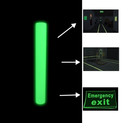 PET / Acrylic / PVC material Photoluminescent Vinyl Glow in The Dark Film 4 Hours for Exit Safety Signs
