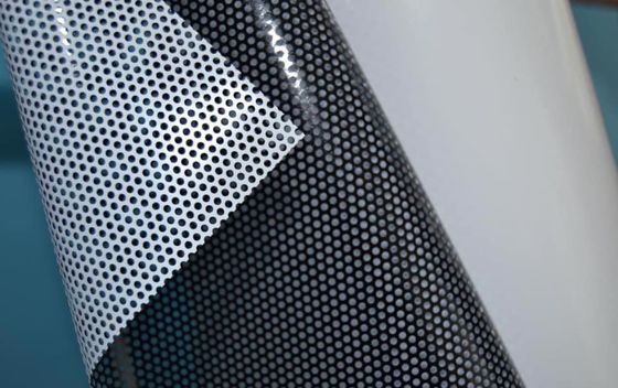 Micro perforated vinyl window film covering one way vision for wide format printing solvent printe