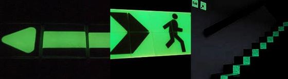 Luminescent PVC Reflective Vinyl Sticker Printable Photo For Emergency Exit