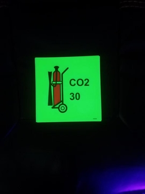 Photoluminescent Vinyl Self-Adhesive Roll / Glow In The Dark 2-12 Hours PVC Luminous Film Autoglow For Exit Sign Road Safe
